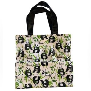 Harrods Panda and Bamboo Tote - Black, White, and Green